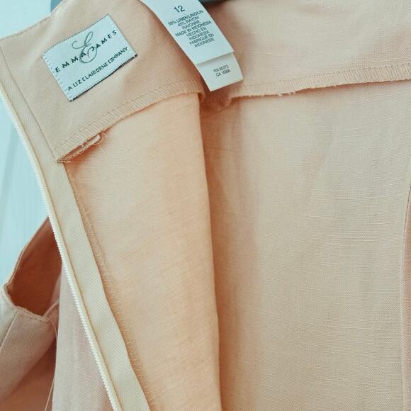 Emma James Linen / Rayon Blend Peachy Pink Dress Size 12 NWT - Picture 4 of 6